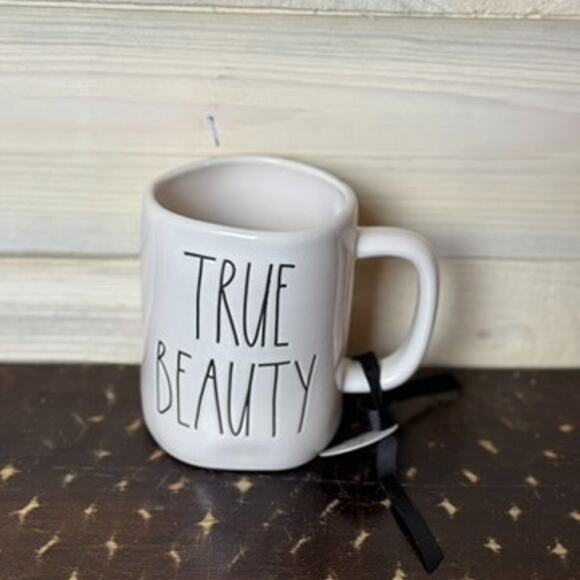 Rae Dunn True‎ Beauty Mug Hand Mirror Shaving Coffee Tea Cup Display Decor - Picture 1 of 2